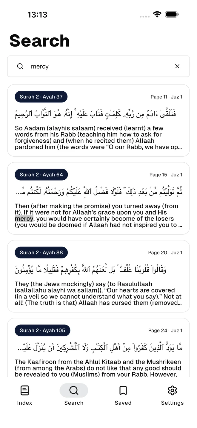 Searching the translation
